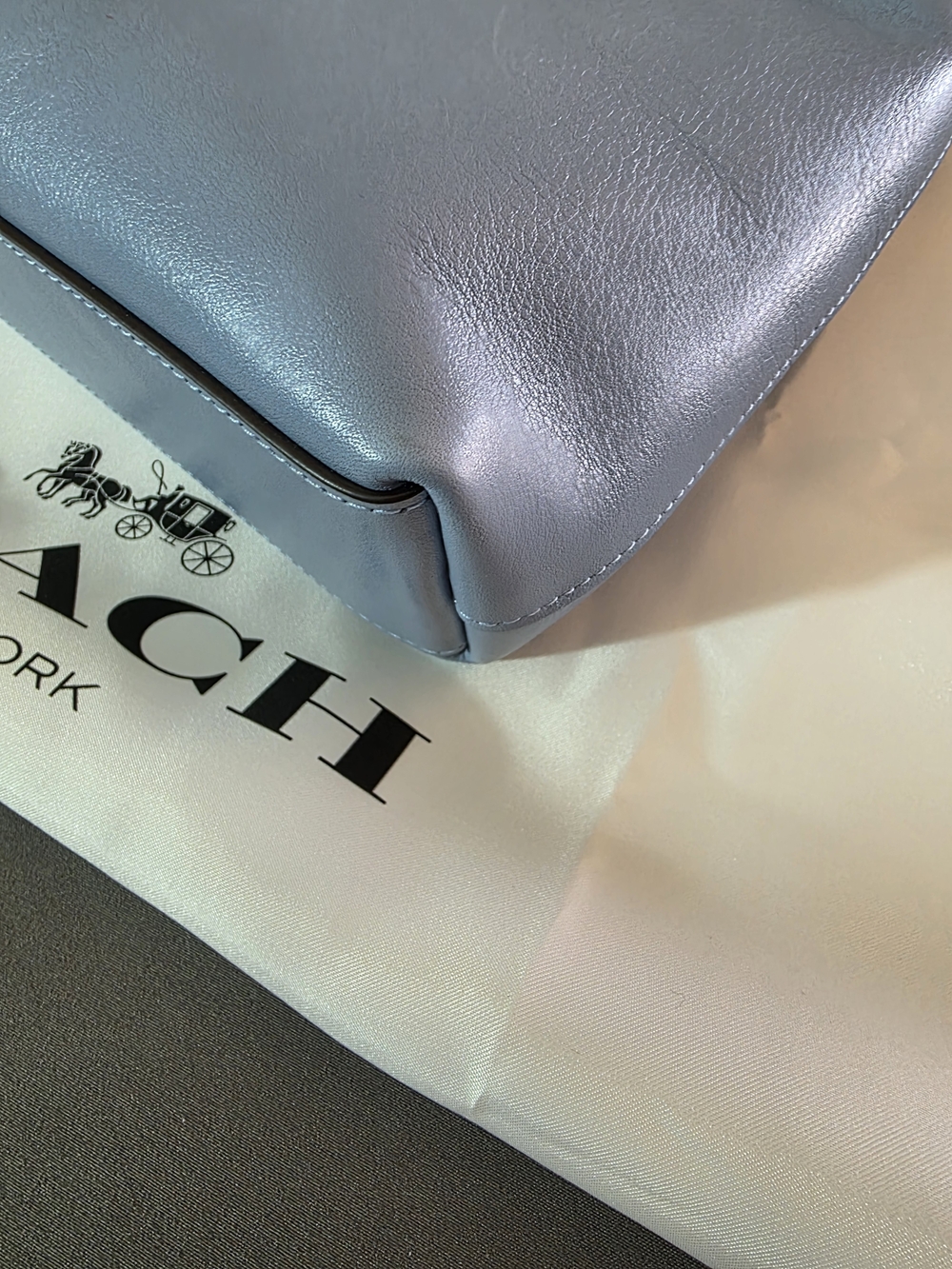 COACH Women's Blue Leather Shoulder Bag - Picture 11 of 16